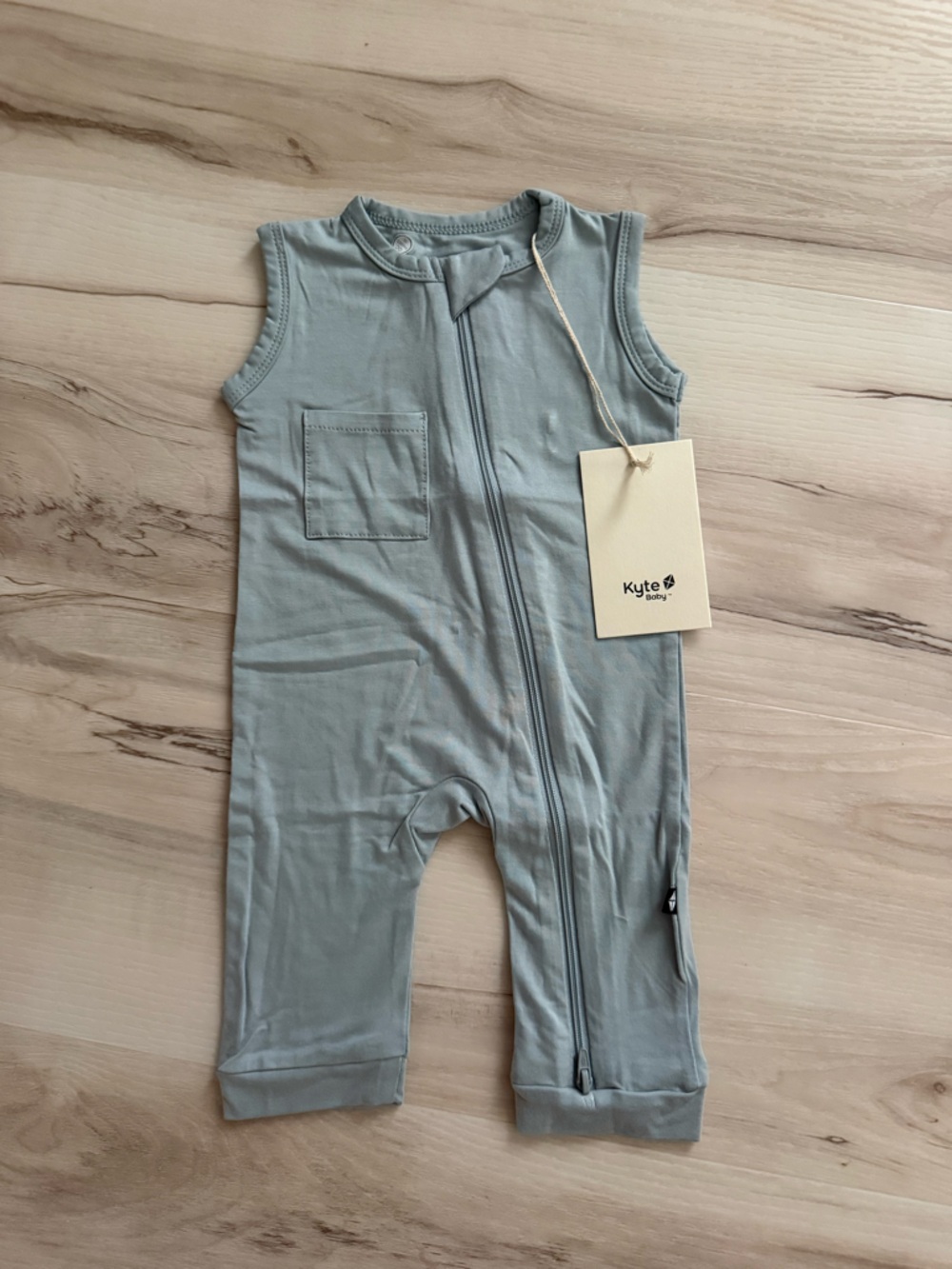 Kyte BABY Pale Blue Zip Romper Sleep Sack